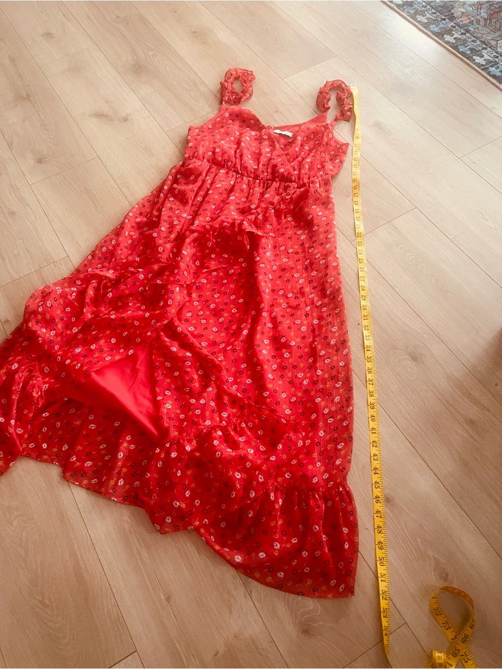 Madewell Red Floral Tie-Waist Maxi Dress - Picture 12 of 15